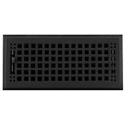 Signature Hardware Mission Iron Floor Register - 4" x 10" Black Powder Coat