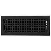 Signature Hardware Mission Iron Floor Register - 4" x 12" Black Powder Coat