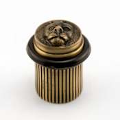 Signature Hardware 2 Inch Floor Mounted Peg Door Stop Antique Brass