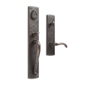 Signature Hardware Bullock Left Handed Solid Bronze Keyed Entry Door Lever Set with 2-3/4" Backset Dark Bronze