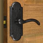 Signature Hardware Duncan Passage Door Lever Set with 2-3/4" Backset and Decorative Ornate Rose Dark Bronze