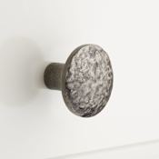 Signature Hardware Textured Cast Iron 1-1/2 Inch Diameter Mushroom Cabinet Knob Antique Pewter