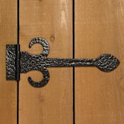 Signature Hardware Elegant 13" x 5-7/8" Iron Strap Hinge - Single Hinge Matte Black Powder Coat