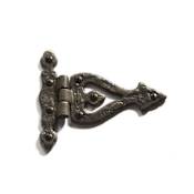 Signature Hardware Decorative 5-1/4" x 4-1/2" Iron Strap Hinge - Single Hinge Antique Pewter