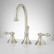 Signature Hardware Melanie 1.2 GPM Widespread Bathroom Faucet Brushed Nickel