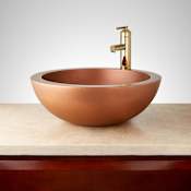 Signature Hardware Burgan 18" Copper Vessel Bathroom Sink Medium Antique Copper