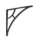 Signature Hardware Simple Arch 6-1/2" Iron Shelf Bracket Black Powder Coat