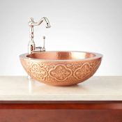 Signature Hardware Bellis 18" Double Wall Copper Vessel Sink Copper