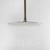 Signature Hardware 1.8 GPM 12" Beveled Round Single Function Rain Shower Head Brushed Nickel