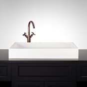 Signature Hardware Cosima 28" Rectangular Resin Vessel Bathroom Sink White