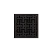 Signature Hardware Wicker Style Cast Iron Wall Register - 10" x 10" (11-1/8" x 11-1/8" Overall) Black Powder Coat