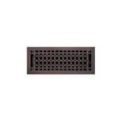 Signature Hardware Honeycomb Brass Floor Register - 4"x10" (5"x11-1/8" Overall) Oil Rubbed Bronze