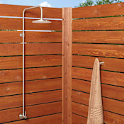 Signature Hardware Stainless Steel Outdoor Shower Trim with Single Function Shower Head Stainless Steel