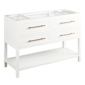 Signature Hardware Robertson 48" Freestanding Mahogany Single Basin Vanity Cabinet - Cabinet Only - Less Vanity Top Bright White