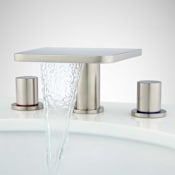 Signature Hardware Knox 1.2 GPM Widespread Bathroom Faucet with Pop-Up Drain Assembly Brushed Nickel