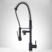 Signature Hardware Levi 1.8 GPM Pre-Rinse Kitchen Faucet - Includes Integrated Second Straight Spout Black