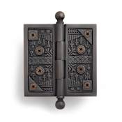 Signature Hardware Countryside 4" x 4" Solid Brass Plain Bearing Square Corner Door Hinge - Single Hinge Oil Rubbed Bronze
