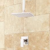 Signature Hardware Ryle Pressure Balanced Shower Only Package with Ceiling Mount Rainfall Shower Head - Rough-In Valve Included Chrome
