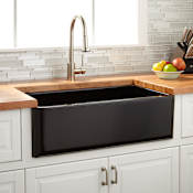 Signature Hardware Grigham 33" Farmhouse Single Basin Fireclay Kitchen Sink Black