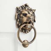 Signature Hardware Large Brass Lion Door Knocker Polished Brass