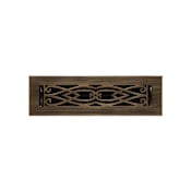 Signature Hardware Victorian Brass Floor Register - 2-1/4" x 10" (3-5/8" x 12" Overall) Antique Brass