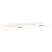 Signature Hardware 73" Quartz Double Vanity Top with Backsplash Arctic White Quartz