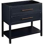 Signature Hardware Robertson 36" Freestanding Mahogany Single Basin Vanity Cabinet - Cabinet Only - Less Vanity Top Midnight Navy Blue