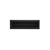 Signature Hardware Appert Steel Floor Register - 2-1/4" x 10" (3-1/2" x 11-3/8" Overall) Black Powder Coat