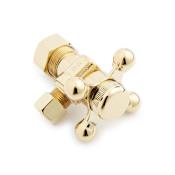 Signature Hardware Cross Handle Angle Stop - 5/8" OD x 3/8" OD Compression Polished Brass