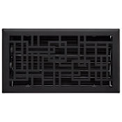 Signature Hardware Baer Steel Floor Register - 6" x 14" Black