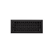 Signature Hardware Appert Steel Floor Register - 4" x 10" (5-1/4" x 11-3/8" Overall) Black Powder Coat