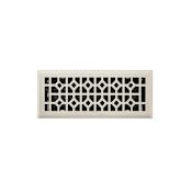 Signature Hardware Appert Steel Floor Register - 4" x 10" (5-1/4" x 11-3/8" Overall) Brushed Nickel