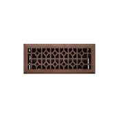 Signature Hardware Appert Steel Floor Register - 4" x 12" (5-1/4" x 13-3/8" Overall) Oil Rubbed Bronze