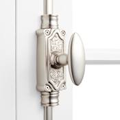 Signature Hardware Stepney Solid Brass Cremone Bolt for 9' Doors Brushed Nickel