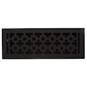 Signature Hardware Durand Iron Floor Register - 4" x 10" Black Powder Coat