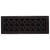 Signature Hardware Durand Iron Floor Register - 4" x 12" Black Powder Coat