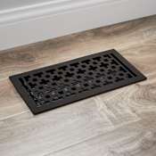 Signature Hardware Durand Iron Floor Register - 6" x 12" Black Powder Coat