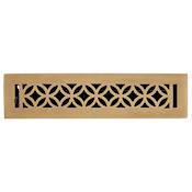 Signature Hardware Pasteur Brass Floor Register - 2-1/4" x 10" Antique Brass