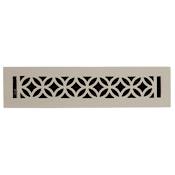 Signature Hardware Pasteur Brass Floor Register - 2-1/4" x 12" Brushed Nickel
