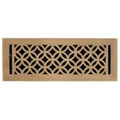 Signature Hardware Pasteur Brass Floor Register - 4" x 10" Antique Brass