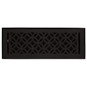 Signature Hardware Pasteur Iron Floor Register - 4" x 12" Black