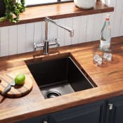 Signature Hardware Atlas 15" Undermount Single Basin Stainless Steel Kitchen Sink with Sound Dampening Gunmetal Black