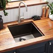 Signature Hardware Atlas 19" Undermount Single Basin Stainless Steel Kitchen Sink with Sound Dampening Gunmetal Black