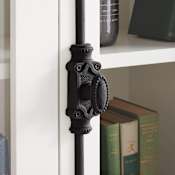 Signature Hardware Mini Beaded 27-1/2 Inch Tall Iron Cremone Bolt Cabinet Latch Black Powder Coat