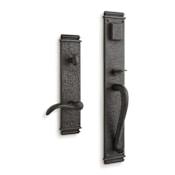 Signature Hardware Griggs Right Handed Solid Bronze Full Plate Keyed Entry Single Cylinder Door Handleset with Interior Lever and 2-3/8" Backset Dark Bronze