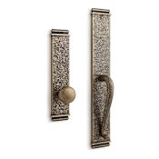 Signature Hardware Griggs Solid Brass Full Plate Dummy Door Handleset with Interior Knob Antique Brass