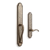 Signature Hardware Marconi Left Handed Solid Brass Full Plate Dummy Door Handleset with Interior Lever Antique Brass