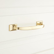 Signature Hardware Toulouse 3-3/4 Inch Center to Center Handle Cabinet Pull Polished Brass