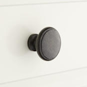 Signature Hardware Nantes 1-1/4 Inch Long Oval Mushroom Cabinet Knob Dark Bronze