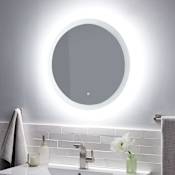 Signature Hardware Morse 22-7/8" Diameter Modern Circular Steel Frameless Bathroom Wall Mirror with LED Lighting Touch Sensor